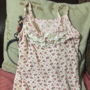 🎀Girls🎀 Floral Tank Top with Lace Fringe 3/$12
